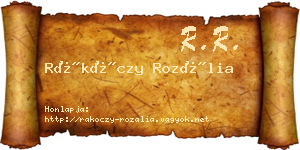 Rákóczy Rozália névjegykártya