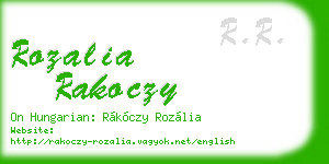 rozalia rakoczy business card