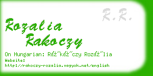 rozalia rakoczy business card